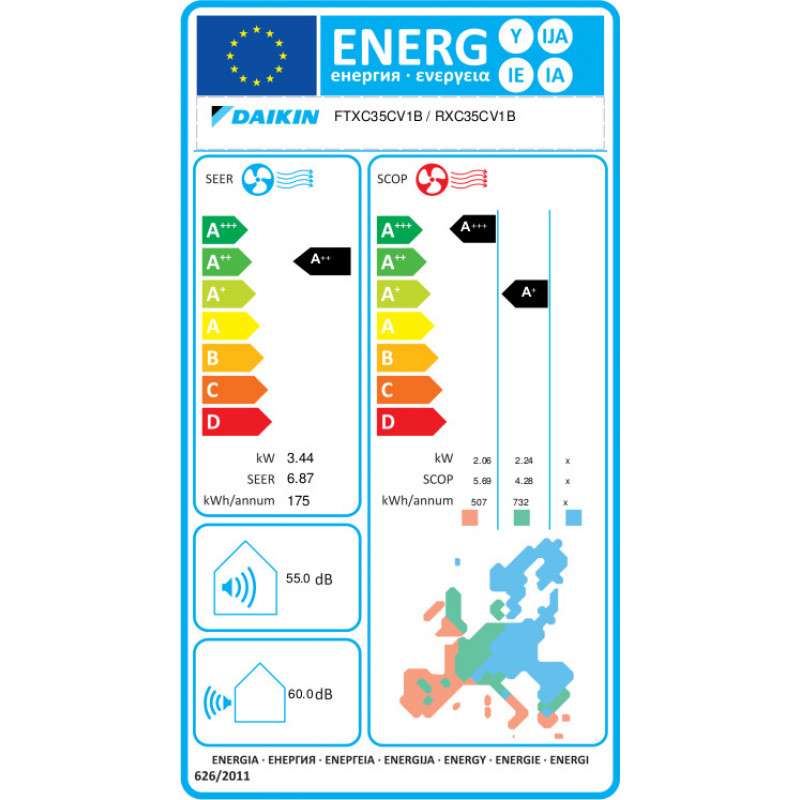 Daikin Sensira 12000BTU R32 FTXC35E / RXC35E 5Ετη Εγγύηση WIFI - Image 6